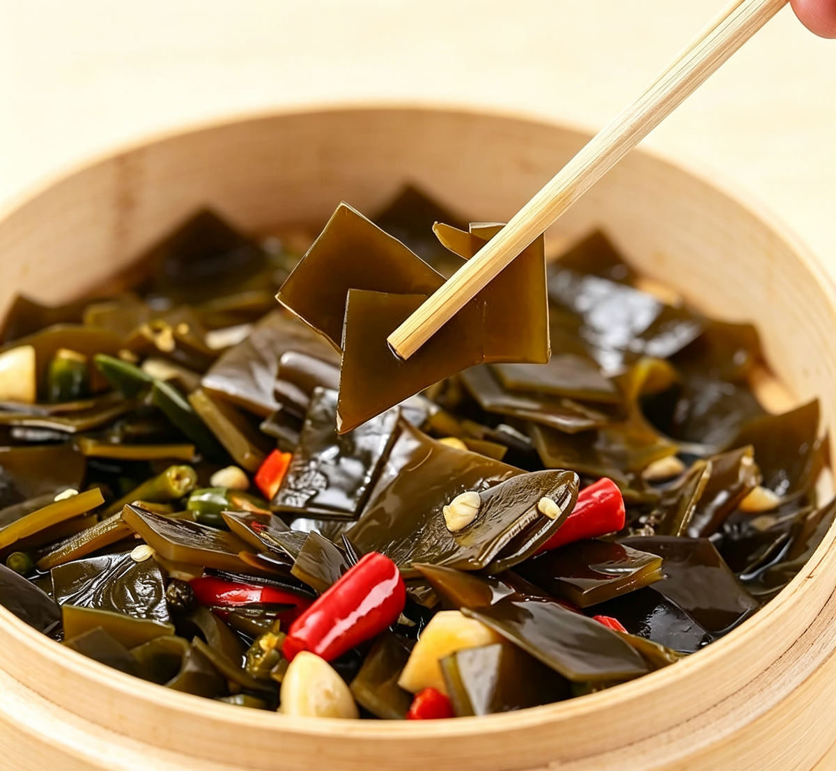 Delicious Seaweed Salad with Chili and Garlic